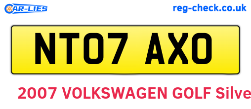 NT07AXO are the vehicle registration plates.