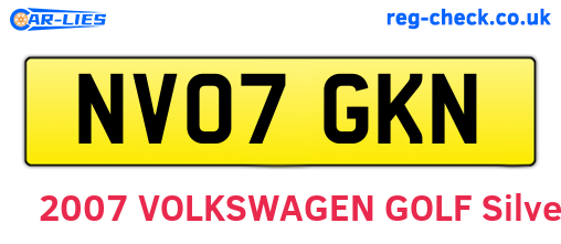 NV07GKN are the vehicle registration plates.