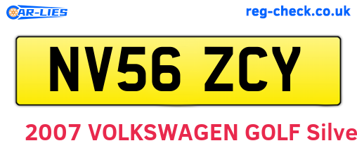 NV56ZCY are the vehicle registration plates.