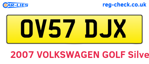 OV57DJX are the vehicle registration plates.