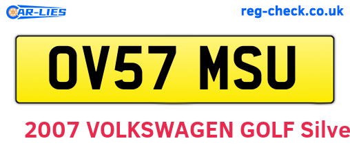 OV57MSU are the vehicle registration plates.