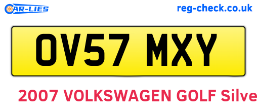 OV57MXY are the vehicle registration plates.