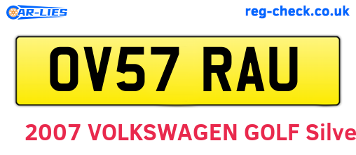 OV57RAU are the vehicle registration plates.