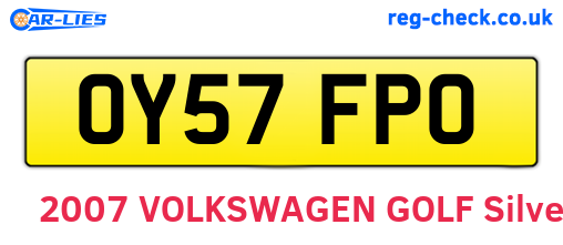 OY57FPO are the vehicle registration plates.