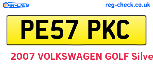 PE57PKC are the vehicle registration plates.