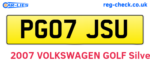 PG07JSU are the vehicle registration plates.