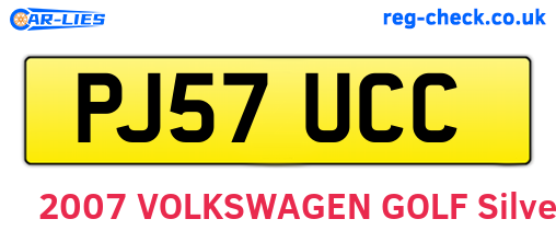 PJ57UCC are the vehicle registration plates.