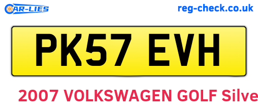 PK57EVH are the vehicle registration plates.