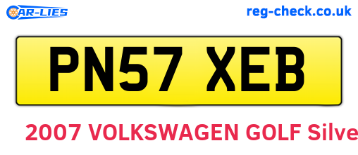 PN57XEB are the vehicle registration plates.