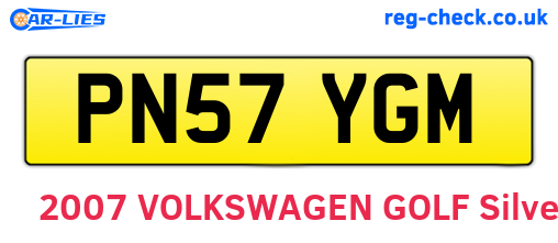 PN57YGM are the vehicle registration plates.