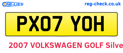 PX07YOH are the vehicle registration plates.