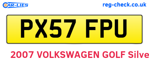 PX57FPU are the vehicle registration plates.