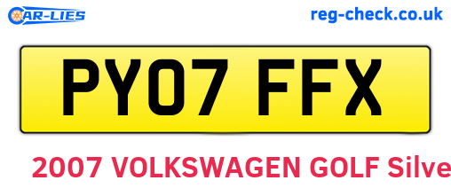 PY07FFX are the vehicle registration plates.