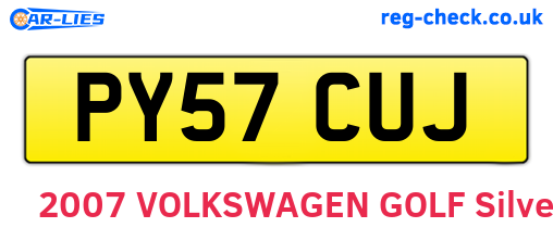 PY57CUJ are the vehicle registration plates.
