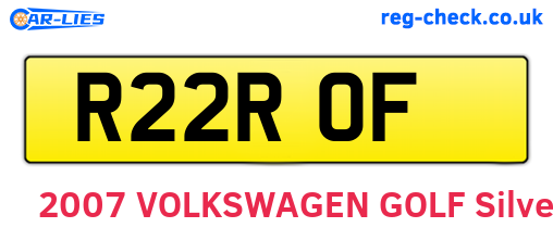 R22ROF are the vehicle registration plates.