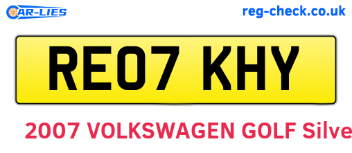 RE07KHY are the vehicle registration plates.