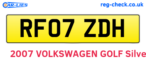 RF07ZDH are the vehicle registration plates.