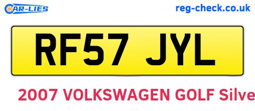 RF57JYL are the vehicle registration plates.