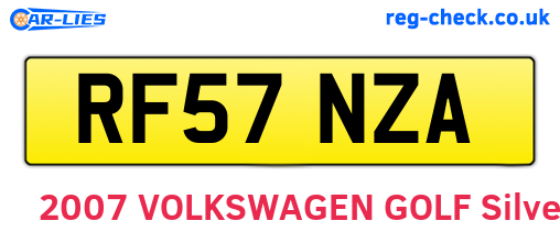 RF57NZA are the vehicle registration plates.