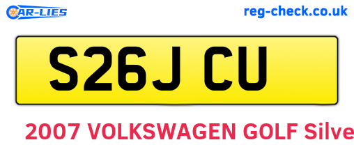 S26JCU are the vehicle registration plates.