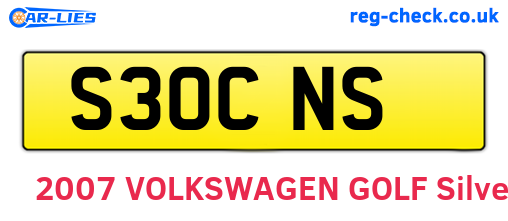 S30CNS are the vehicle registration plates.