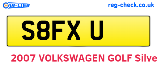 S8FXU are the vehicle registration plates.