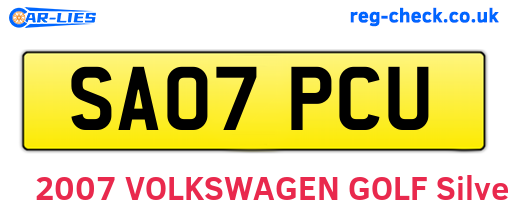 SA07PCU are the vehicle registration plates.