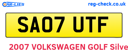 SA07UTF are the vehicle registration plates.