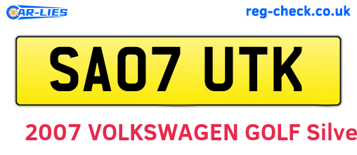 SA07UTK are the vehicle registration plates.