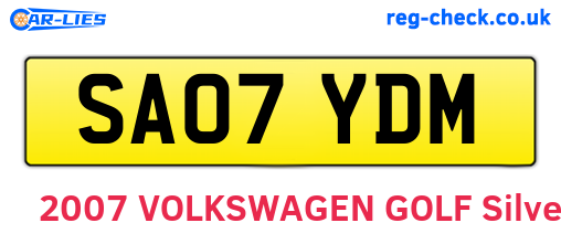 SA07YDM are the vehicle registration plates.