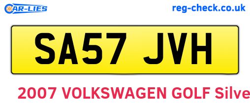 SA57JVH are the vehicle registration plates.