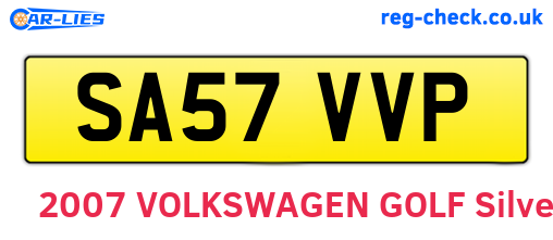 SA57VVP are the vehicle registration plates.
