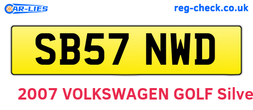 SB57NWD are the vehicle registration plates.