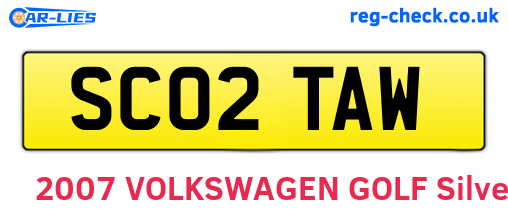 SC02TAW are the vehicle registration plates.
