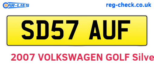 SD57AUF are the vehicle registration plates.