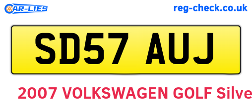 SD57AUJ are the vehicle registration plates.