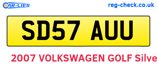 SD57AUU are the vehicle registration plates.