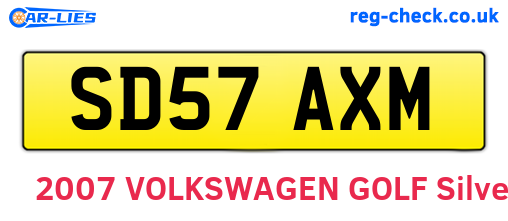 SD57AXM are the vehicle registration plates.