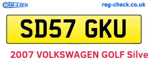 SD57GKU are the vehicle registration plates.