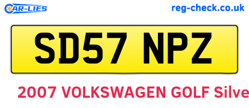 SD57NPZ are the vehicle registration plates.
