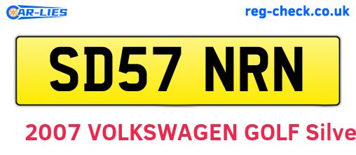 SD57NRN are the vehicle registration plates.
