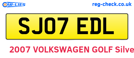 SJ07EDL are the vehicle registration plates.