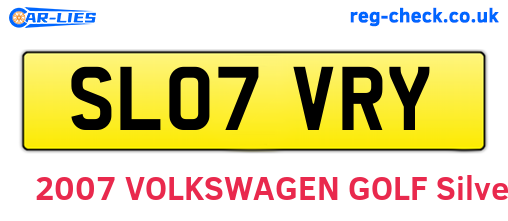 SL07VRY are the vehicle registration plates.
