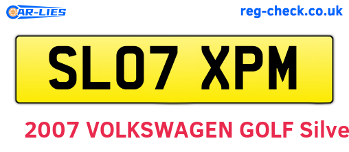 SL07XPM are the vehicle registration plates.