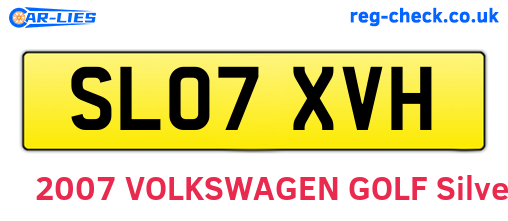 SL07XVH are the vehicle registration plates.