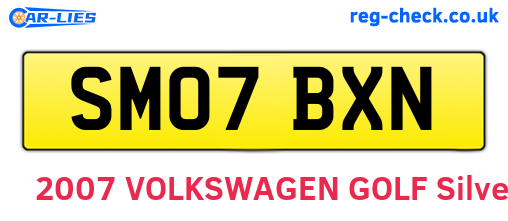 SM07BXN are the vehicle registration plates.