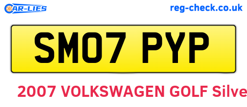 SM07PYP are the vehicle registration plates.