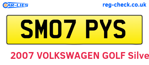 SM07PYS are the vehicle registration plates.