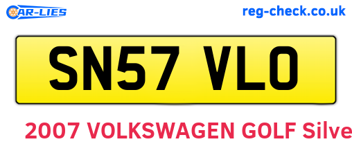 SN57VLO are the vehicle registration plates.
