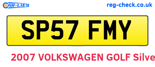 SP57FMY are the vehicle registration plates.